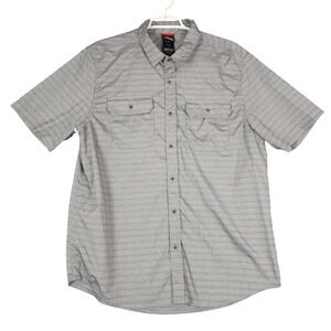 Gerry Mens Large L/G Short‎ Sleeve Button Up Plaid Shirt Pocket Outdoor